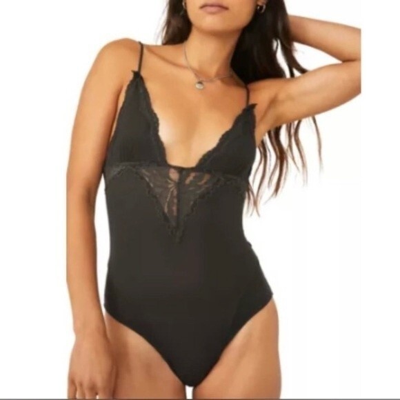 Free People Tops - NWT Free People Perfect Pima Bodysuit. Washed Black. Small